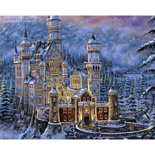 Diamond Embroidery Diy Diamond Painting Cross Stitch Kits Diamond Mosaic Castle Full Square Diamond Embroidery CS137