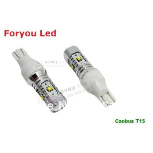 Free shipping 2 Pieces No Error CREE XBD Chips 25W Canbus T15 W16W LED Backup Light car Reversing light bulb