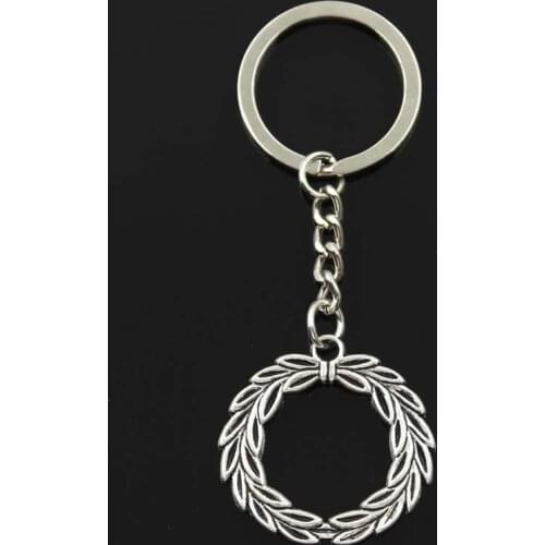 Fashion Olive Branch Laurel Wreath 36x34mm Pendant 30mm Key Chain Bronze Silver Color Men Car Gift Keychain Dropshipping