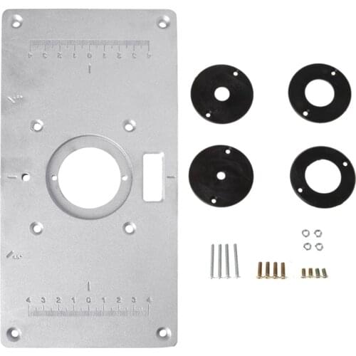 Woodworking Trimming Machine Flip Panel Router Table Insert Plate With Insert Rings Aluminum Alloy DIY Router Table