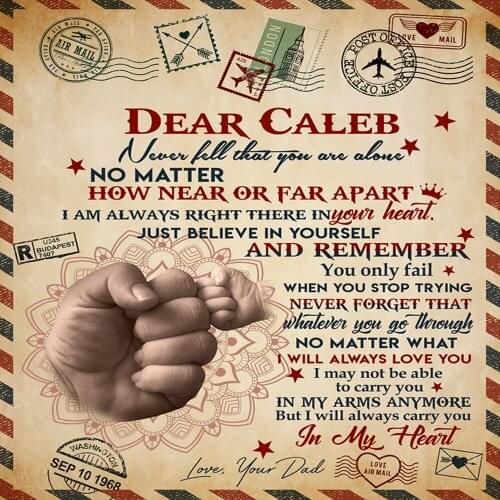 Fleece Double Thicken Blankets Express Love To My Daughter Wife Son Letter 3D Printed Blanket on Bed Sherpa Dreamlike Best Gift