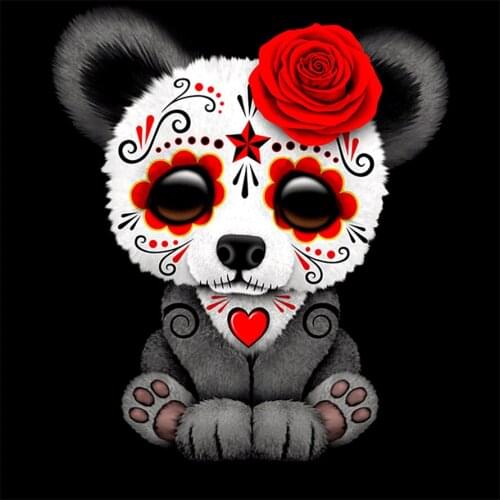 Halloween Panda Diamond Painting Round Full Drill Cartoon Animal Nouveaute DIY Mosaic Embroidery 5D Cross Stitch Home Decor