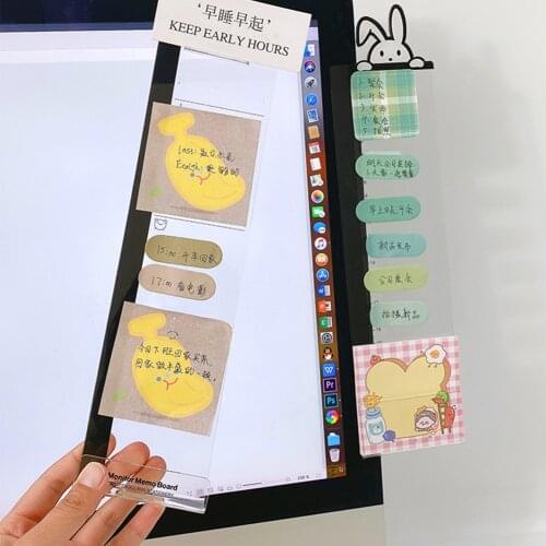 Creative Acrylic Monitor Message Memo Board for Sticky Note Transparent Name Card Phone Holder Desktop Plastic Holder Stationery