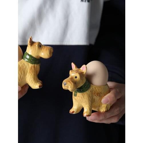 Creative Dog Shape Ceramic Egg Cup Holder Desktop Egg Tool Breakfast Egg Tray Home Decoration Tableware Egg Storage Holder ZH677