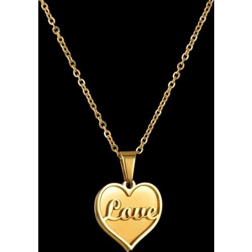 Trendy Customized Name Heart Necklace For Women Personalized Initial Letters Stainless Steel Pendant For Woman Jewelry Best Gift