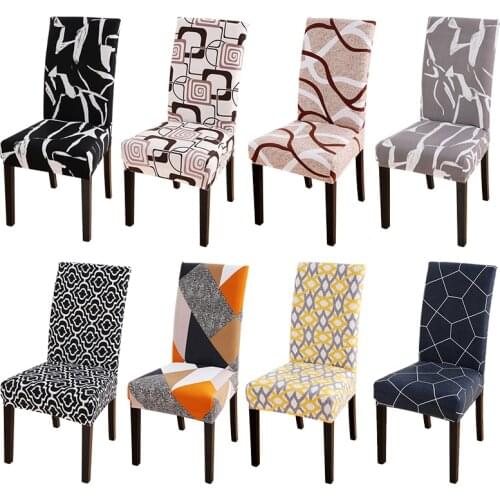 Printed Chair Cover Spandex Stretch Durable Soft Seat Chair Covers Slipcovers for Kitchen Dining Room Wedding Banquet Hotel