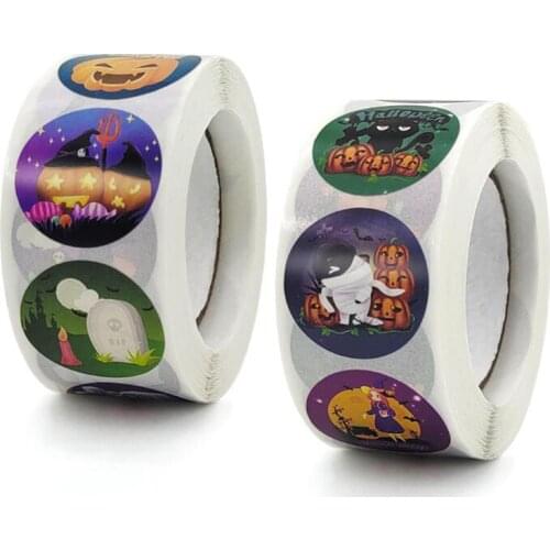 Halloween Funny Series Adhesive Labels Thank You Stickers Seal Scrapbook Stationery Supply for Kids 100PCS