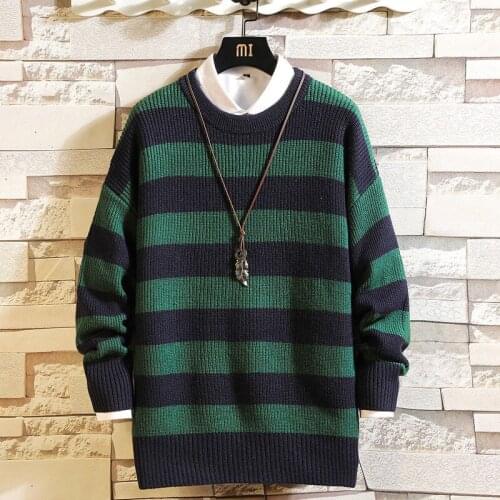 2021 Autumn Winter Sweater Women Casual Woman Sweater Pullovers Striped Jumper Warm Teen Gril Sweaters Mens Clothing