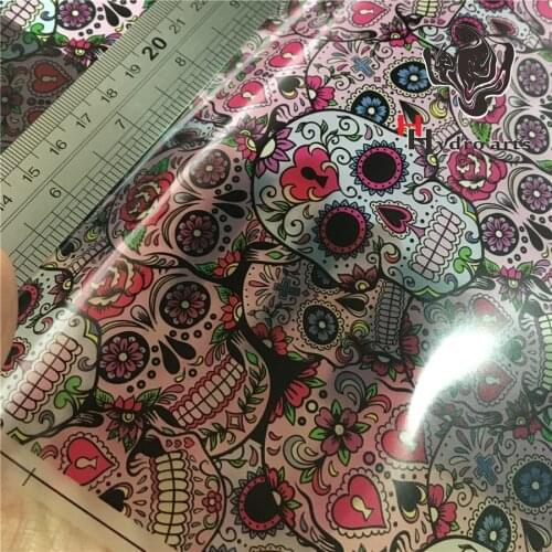 Popular sugar skull pattern water transfer printing film hydrographic film 0.5m Aqua print film PVA Film HFJ080