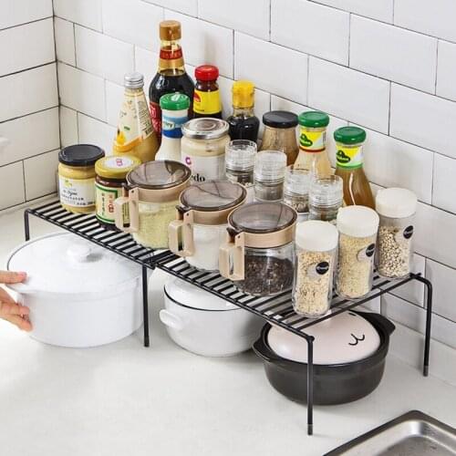 Adjustable Kitchen Tableware Rack Dish Drying Rack Multifunctional Spice Jars Bottle Storage Shelf Home Bathroom Storage Holder