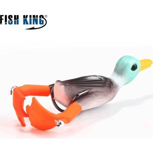 Topwater Rubber Duck Fishing Lure Double Hook Propeller With Bells 11.7g 3D Eyes Popper Artificial Bait Wobblers For Trolling