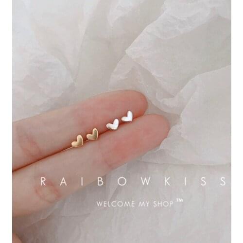 Simple Heart Girls Mini Small Cute Eer Studs Animal Flower Crown Gold Stud Earring Women Cartilage Helix Tragus Tiny Piercing