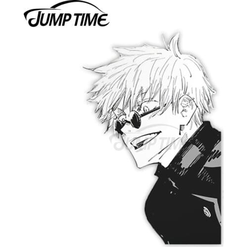 JumpTime 13 x 7.5cm Satoru Gojo Peeking Jujutsu Kaisen Satoru With Sunglasses Waterproof Anime Car Stickers Cartoon Laptop Decal