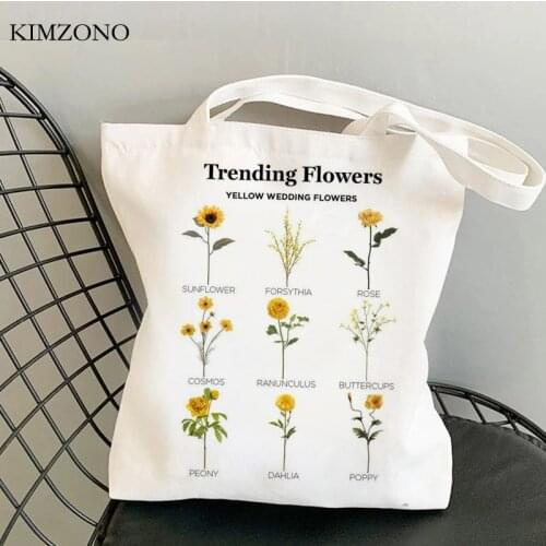 Wildflower shopping bag grocery canvas shopper tote bolsa handbag bag net bolsas reutilizables grab