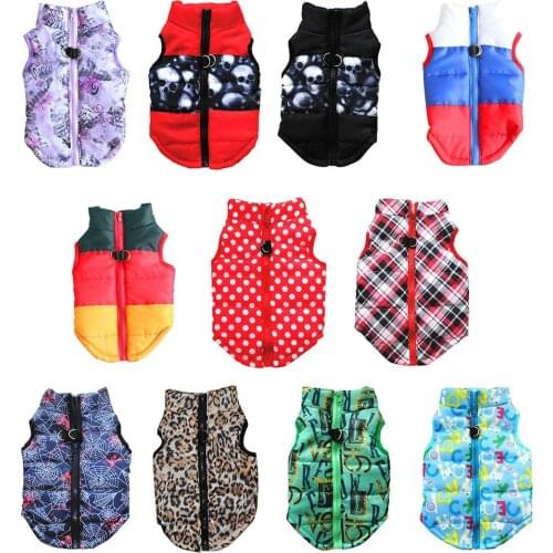 Warm Dog Clothes Windproof Winter Pet Dog Vest Coat For Small Dog Jacket Cotton-Padded Clothes Puppy Outfit Yorkie Clothing