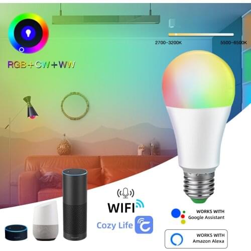 15W Ampoule LED E27 WiFi Smart Light Bulb E14 B22 RGBW Intelligent WiFi Lamp alexa google lampada Echo Google Assistant