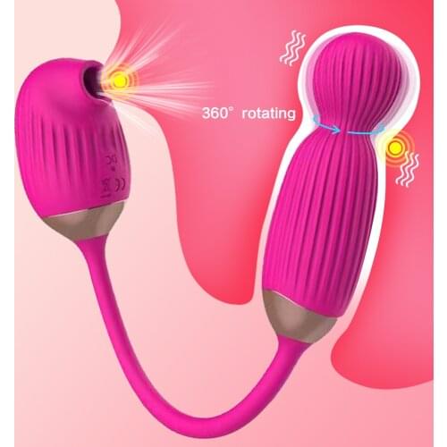 Strong Sucking Vibrator 360°rotation Vibrating Sucker Anal Vagina Clitoris Stimulator Wearable Suction Erotic Sex Toys for Women