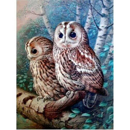 Birds Embroidery Mosaic Craft Mother Child Owl Diamond Painting Kit Beads Picture Wall Paper Rhinestones Draw Christmas Gift New