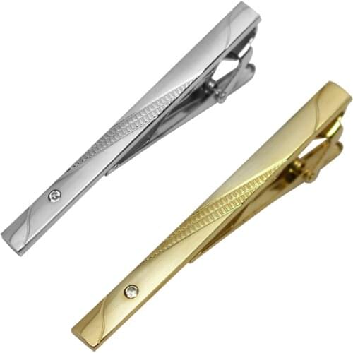 Tie Pin For Men Classic Meter Tie Clips Copper Tie Bar Quality Enamel Tie Collar Pin Crystal