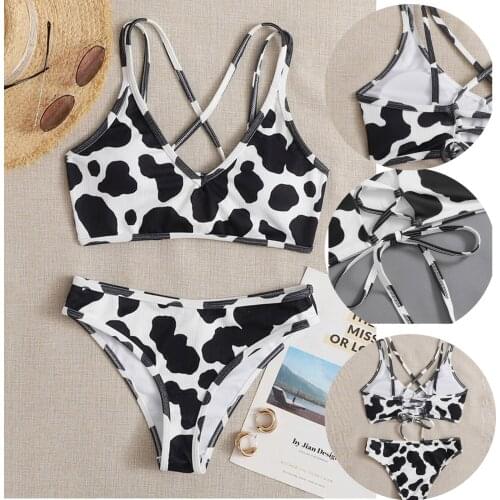 Plus Size Print Women Bikinis Mujer Brazilian Swimwear Women Bandeau Swimsuit High Waist Push Up Bathing Swimwear Bathers