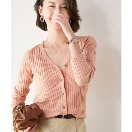 Adishree 2021 Cardigans for woman summer sweaters knitted jumper High Quality Female knitwear V-neck cool comfortable