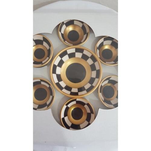 Gold Embroidered Confectionary Team service presentation plates