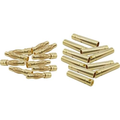 10Pair Gold-plated Banana Plugs 2mm 3mm 3.5mm 4mm Male Plug & Female Jack RC Motor ESC Battery Part Bullet Banana Plug Adapter