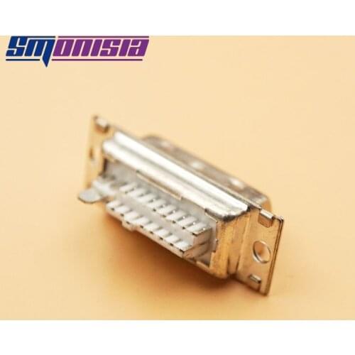 Smonisia 10pcs DVI 24 +1 Male Connector DVI 3 Rows 24P female 180 degree welding Connetor