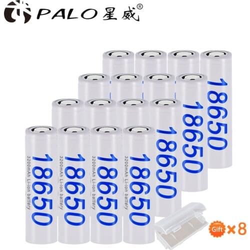 100% 16 Original 18650 3.7V 18650 Battery 3400mAh Rechargeable Battery Li-ion Batteries for Flashlight Torch Drop shipping Cell