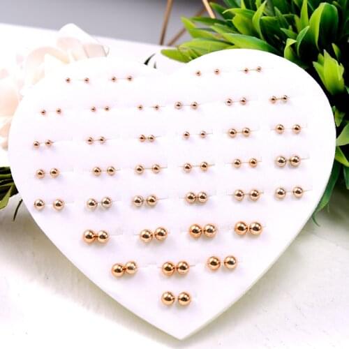 36 Pairs /Lot Gold Color Hypoallergenic Plastic Stud Earrings Sets For Women Wedding Christmas Party Jewelry Girls Child Earring