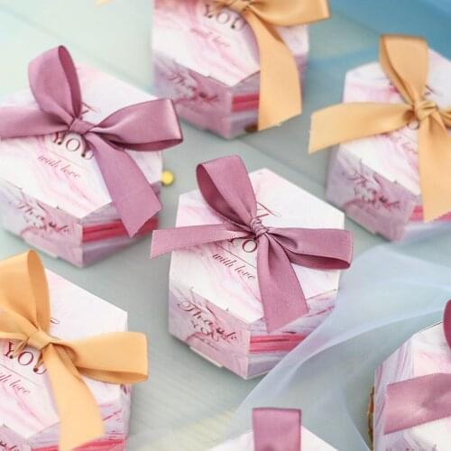 50pcs New Creative Marbling Style Candy Boxes Birthday Party Favor Gifts Box Package Baby Shower Paper Chocolate Boxes