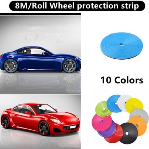 8M/ Roll Car Styling Wheel Rims Protector Decor Strip Tire Guard Line Rubber Vehicle Color Guard Line For Car Auto Accessories