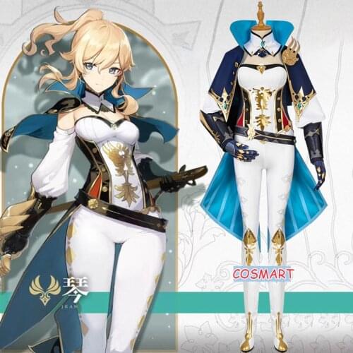 Anime Genshin Impact JEAN Qin Cosplay Costume Game Suit Uniform Halloween Party Outfit For Women Girls XS-XXL 2020 NEW