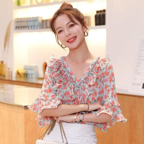 Ay2042 2021 spring summer autumn new women fashion casual chiffon shirt woman female OL tops for women plus size