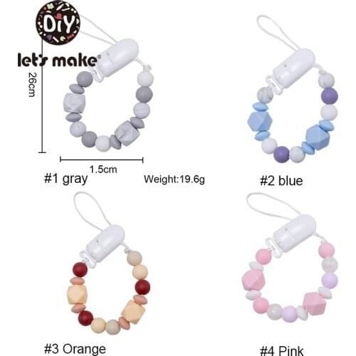 LetS Make 1Pc Cartoon Diy Pacifier Clip Holder Chain Food Grade Silicone Toy Silicone Rodent Teether Baby Teether