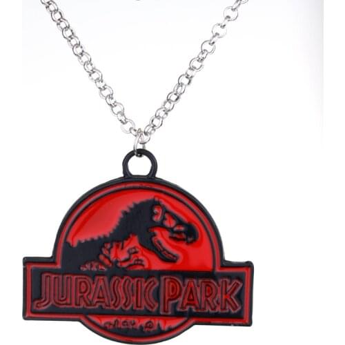 Dongsheng jewelry Jurassic Park Necklace Red Dinosaur Necklace Punk Style Statement Necklace For Women Men Fashion Accessories