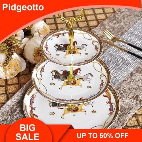European Three Layer Fruit Plates Cake Snack Tray Dried Holder Buffet Display Rack Living Room Dessert Special Plate