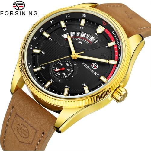 Forsining 2021 Automatic Man Watch Swiss Unusual Design Luxury Brand WindingCclock Buckle Gold Pagani Orient Orologio Uomo Nh35