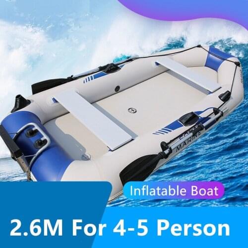 Family Entertainment 2.6 M 3 Person PVC Rowing Kayak Inflatable Fishing Boat Canoe Dinghy Air Mat Bottom With Free Accessories