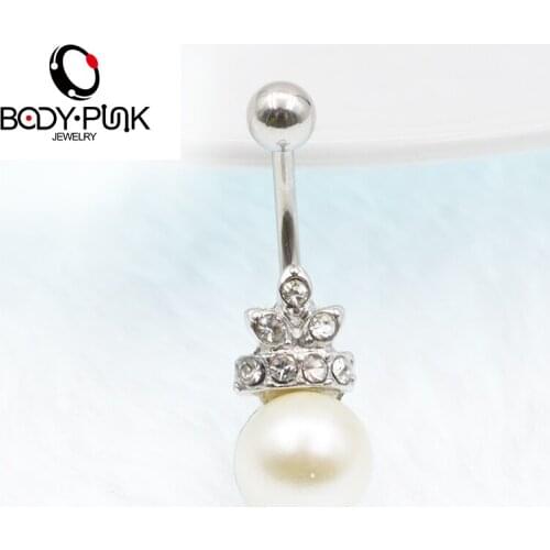 Hot Clear Surgical Trendy Stainless Steel Belly Buttoning Women Sexy Body Piercing Jewelry Belly Button Rings NR 008