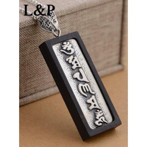 L&P Mantra 100% Silver Pendants For Women Ethnic Style Handmade 925 Sterling Silver Pendant Women Men Fine Jewelry Wholesale