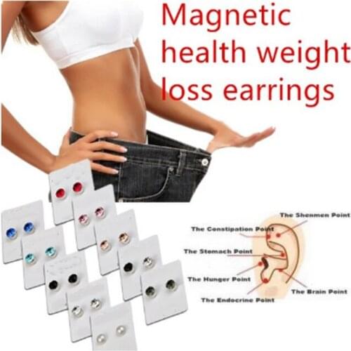 3Pairs/lot New Design Magnetic Stud Slimming Earrings Lose Weight Magnetic Health Care Magnets Of Lazy Paste Slim Patch