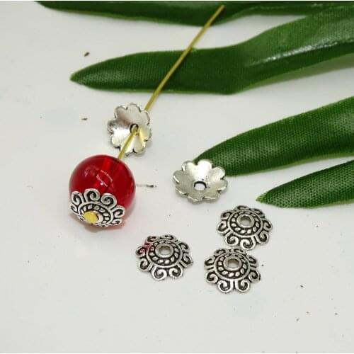 Lovely Antique Silver Tone Flower Bead Caps For DIY Jewelry Findings 200pcs each lot