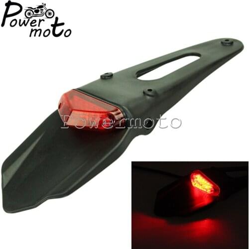 Motorcycle 12V 0.3W LED Taillight Brake Lamp Rear Fender Back Splash Guard Bracket Holder Motocross For Honda Kawasaki Suzuki