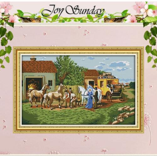On their journey Patterns Counted Cross Stitch 11CT 14CT Cross Stitch Set Wholesale Cross-stitch Kit Embroidery Needlework
