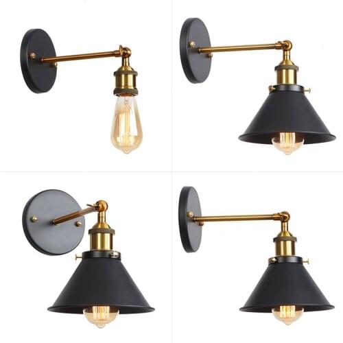 Nordic loft designer American Cafe industrial wind led bedroom living room bedside iron RH wall lamp