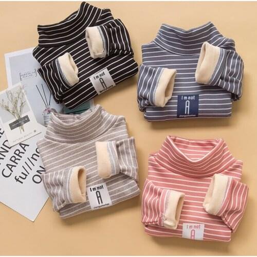 New boys and girls baby autumn and winter jackets, childrens outer wear thermal underwear plus velvet thick high-neck bottoming