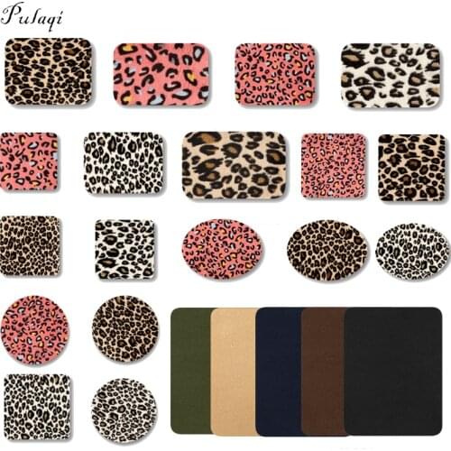 Pulaqi Leopard Spot Iron On Patches Elbow Patch Print Elbow Knee Repair DIY Patches For Clothes Jeans Fabric Sewing Decoration F