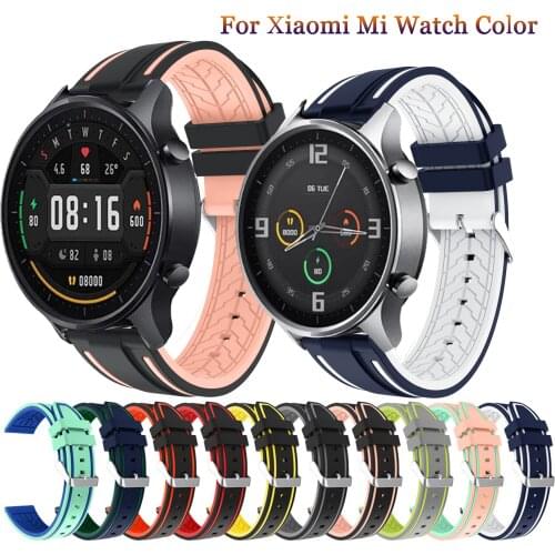 Soft Silicone Strap For Xiaomi Mi Watch Color Smart Watch Band Replacement 22mm Watchband For Huami Amazfit GTR 2 GTR2 Correa