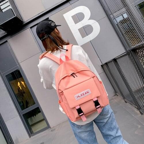 2020 Backpack Women Backpack Fashion Women Shoulder Bag Solid Color School Bag Simple Backpack For Students Of Mori Department